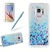Produktbild Girlyard Hülle für Galaxy S9 Glitzer Flüssig, 3D Kreative Transparent PC+TPU Schutzhülle Schwimmend Treibsand Sterne Design HandyHülle Anti-Rutsch Kratzfest Etui für Samsung Galaxy S9 - Blau