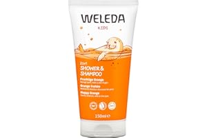 ‎WELEDA WELEDA Bio Kids 2in1 Shower & Shampoo Fruchtige Orange, Naturkosmetik Duschgel und Bodylotion zur schonenden Reinigung von Haut und Haar, geeignet für Kinder ab drei Jahren (1 x 150 ml)