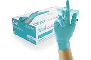 Unigloves Aqua Blu Pearl Guanti Monouso in Nitrile - Resistenti, Senza Polvere e Senza Lattice - Adatto per uso Sanitario, Alimentare e Professionale - Confezione da 100, Aqua Blu, Taglia L (GP0094)
