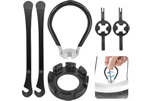 Nadinsta 6 Pcs Universelle Clé à Rayons de 8 Voies de Vélo, Vélo Outils Levier Démonte, Outil à Rayons pour Clé de Vélo pour Réglage Réparation de Roues de Vélo