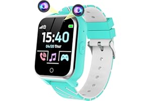 Igreeman Reloj Inteligente niños -Smartwatch Niños con Llamar SOS Juego Música Cámara Despertador Linternas Calculadora para Niño y Niña -Reloj Teléfono Regalo de 4-13 Años(Verde)