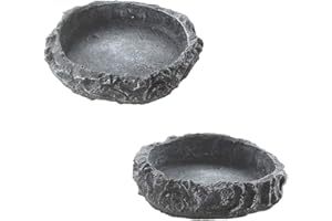 emours Lot de 2 gamelles à Eau pour Reptiles - pour léopard, Gecko, lézard, araignée, Scorpion, caméléon, Petite Taille
