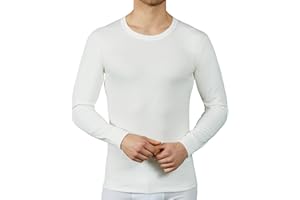 VP PINUCCIO VENEGONI Set 2 Magliette Uomo Lana e Cotone 100% Manica Lunga Termica Bianca