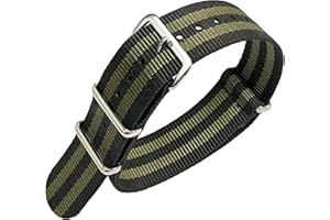 FOUUA Bracelet de Montre Nylon Bracelet Watch Straps Style NATO Choix De Couleur longueur et largeur 16mm 18mm 20mm 22mm 24mm balistiques de remplacement pour Hommes Femmes