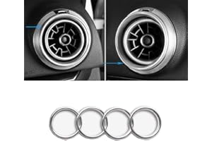 NAKEE Argento anello di decorazione per bocchette auto,anello decorativo per sfiato auto,Bocchette aria dell'auto In lega di alluminio – anelli decorativi