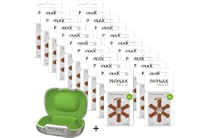 HÖRGERÄTE DIREKT 120x Phonak Hörgerätebatterien - P312 braun PR41 - (20x 6er Blister) + Hörgeräte Etui/Aufbewahrungsbox