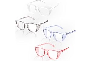 Leikurvo 4-pack skyddsglasögon med blått ljus och UV-skydd, anti-dimma och reptåliga glas – arbetsskyddsglasögon för kvinnor