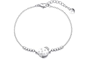 Dada Gioielli - Bracciale Donna Quadrifoglio Coccinella Elefantino Portafortuna Acciaio