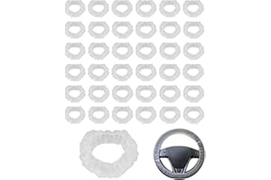 KGDUYC 100pcs Housse de Volant Transparente Universelle Couverture de Protection Élastique Étanche en Plastique Couvercle Couvre Cache de Volant Accessoires Intérieur de Voiture