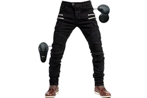 SHUOJIA Uomo Moto Pantaloni Jeans con Protezione Motorcycle Biker Pant 4 X Attrezzature di Protezione