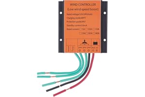 LIEBEWH Controlador de Carga de Turbina Eólica de 12V y 24V, Controlador de Carga de Viento MPPT PWM de 300W-1000W, Controlador de Viento Tipo 16A