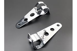 BHYSHOP Headlight Mount Bracket Fork Ear Side Mount for 28-43mm 39mm 41mm Motorcycle Street Bike Cafe Racer (Chrome)
