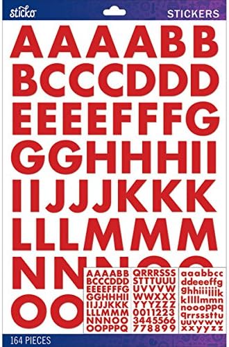 Red Futura Bold Large Sticko Alphabet Stickers