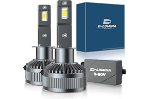 D-Lumina H1 Bombilla LED para faros delanteros para automóviles y camiones, 400% Bombillas LED superbrillantes 26000LM 6000K Kit de conversión de bombilla LED, 2 años de garantía, 2 piezas