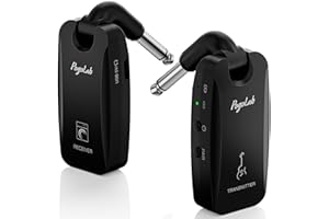 POGOLAB 5.8G Guitare sans Fil Émetteur Récepteur, Système de Guitare Bluetooth avec Sac de Rangement, 7H autonomie, 100Ft Portée de Transmission, Forte Capacité Anti-interférence pour Guitares Basses