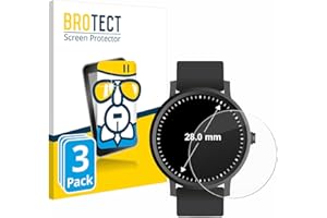 brotect Protection Écran Verre pour Montres (Circulaire, ø: 28 mm) (3 Pièces) Film Protecteur Vitre 9H [Anti-Rayures, Transparent]