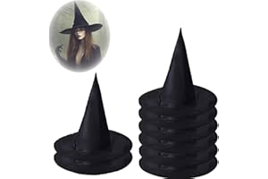 HEYZEIBO 8er Pack Hexenhut Schwarz Halloween Party Hüte Kostüm Zubehör Kostüm