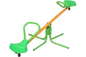 FUNJEPE 360 Degree Rotation Outdoor Kids Spinning Seesaw Sit and Spin Teeter Totter Outdoor Playground Equipment Swivel Teeter Totter for Backyard