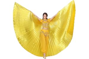 Leemiman Women Belly Dance Wings for Adult Belly Dance Costume for Halloween Carnival Performance Angel Wings with Sticks