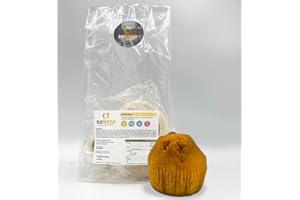 MUFFIN Cétogène SoKeto Vanille (2 x 50 gr) - MUFFIN cétogéniques faibles en glucides et riches en protéines de 50g avec 41% de BONNES GRAISSES, 15% de PROTÉINES et 0,5 g de sucre