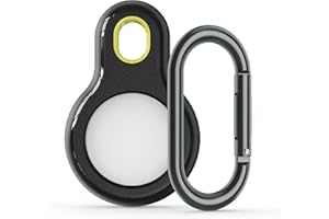 BOTTLE BEAT TPU AirTag Case Cover with keychain - Secure-Fit, Anti-Fall, Scratch Resistant AirTag Accessories - AirTag Keyring, AirTag Holder for Pet Collar, Luggage, Backpack - Stick-in Design (Black)