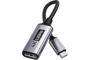 SOOMFON [4K@120Hz] Adaptador USB C a HDMI Thunderbolt 3/4 a HDMI Adaptador de Aluminio Sporte Salida de Audio Vídeo 4K a 60Hz/2K a 144Hz para MacBook Pro iPad Pro/Air Samsung Galaxy S20/S10 Huawei