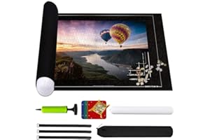 Tapis de Puzzle 3000 Pièces, Tapis Puzzle 2000pcs 1500pcs 1000pcs pour Adultes et Enfants, avec 4 Plateaux de Tri und 1 Sac de Rangement (Noir)