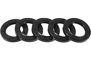 Motoforti Universal Oil Seal TC Double Lip W Steel Spring Seal Ring Rotary Shaft Seal 30x47x7mm High Pressure NBR Rubber Black 5 Pcs