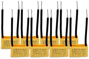 Innfeeltech 8 Stück Sicherheitskondensatoren 0.1uF 275V X2 Entstörung von Differentialstörkondensatoren 18 * 12 * 6mm, Pitch P 40/40mm