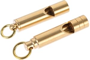 CORHAD 2pcs Vintage Brass Whistle Metal Keychain Natacion Accesorios Key Chains for Crafts Emergency Whistle Car Bling Accessories Whistle Pendant Golden Whistle Brass Pendant Sports Tool