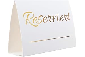 ‎TOROS STORE 20er-Pack moderne weiße Tisch reserviert-Schilder mit goldenen Buchstaben – Reserviert-Schilder für Hochzeiten – Hochzeitszubehör