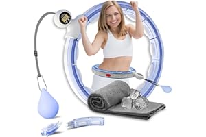 K-MART Fitnessreifen, Smart Hula Hoop Reifen Erwachsene, Hula Hoop mit Gewicht Kugel, Zähler und 16 Knoten, Perfekt Smart Ring Hullahub Reifen zum Abnehmen, Core-Stärkung und Straffung
