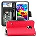 Produktbild Saxonia Samsung Galaxy S5 / S5 Neo Hülle Tasche Flip Case Schutzhülle Handytasche mit Kartenfach und Standfunktion Rot