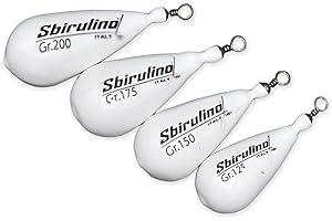 SBIRULINO Juego de 4 plomos de pera plastificados blancos con giratorio.