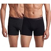Van Heusen Men’s Cotton Boxer Briefs Pack of 2 | Long Trunk | No ride-up | Super Combed Cotton for softness | Open Front Fly 