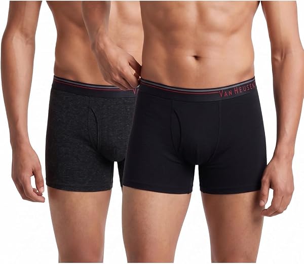 Van Heusen Men’s Cotton Boxer Briefs Pack of 2 | Long Trunk | No ride-up |…