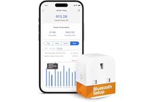 REFOSS Smart Plug Works with Alexa, Google Home, Bluetooth Smart Socket with Energy Monitoring Support App Remote Control, Voice Control, Timer, No Hub Required, 13A, 1 Pack