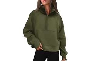 Timuspo Sudadera para mujer con forro polar, cremallera y cuello alto