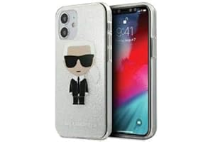 KARL LAGERFELD KLHCP12SPCUTRIKSL - Carcasa para iPhone 12 Mini de 5,4", diseño de Karl, Color Plateado