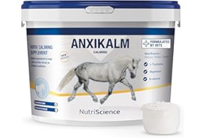 NUTRISCIENCE AnxiKalm Compete Equine Calming Supplement – L-Tryptophan, Magnesium for Stress Relief – Competition Safe Powder for Horses & Ponies – Supports Focus, Nerve Health, & Anxiety Reduction - 1.2kg