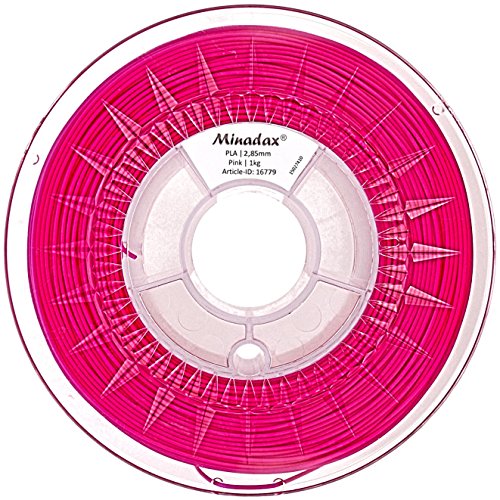 Minadax® 1kg Premium Qualitaet 3mm (2,85mm) PLA-Filament pink fluoreszierend mit UV-Licht fuer 3D-Drucker hergestellt in Europa - 2
