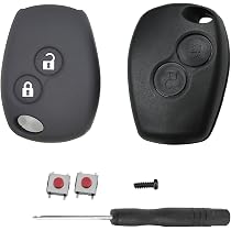Coque Télécommande Renault 2 Boutons - Noir - Compatible Clio/Kangoo/Twingo/Trafic - 2Pièces + Outils