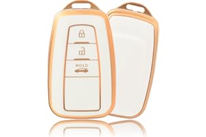 OFFCURVE Etui na Kluczyki Samochodowe Obudowa Kluczyka Samochodowego 3 Przyciski Odpowiedni dla Toyota Corolla RAV4 Camry Prius Prime Avalon C-HR GT86 Highlander Land Cruiser Prado Yaris