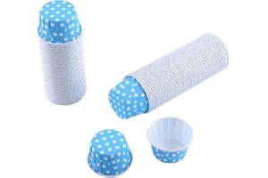 RAGUSO 100pcs Paper Cake Cupcake Liner Case Wrapper Muffin Baking Cup Baking Cups Wrapper for Kitchen Baking Party Wedding XMAS(Azul)