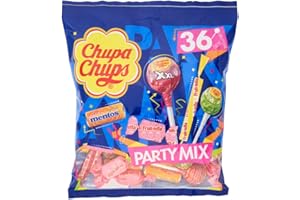 Chupa Chups Party Mix, Caramelle e Lollipop, Mix perfetto dei Brand Chupa Chups, Fruittella e Mentos, Confezione da 36 pezzi, Ideali per Feste ed Eventi