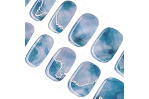 DANNI & TONI 28 Stickers Semi Cured Nail Wraps Soft Self-Adhesive Gel Nail Stickers,Salon-Quality Gel Nail Polish Strips Manicure Stickers Set(Marble Canyon)