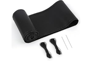 ZATOOTO Funda Volante Coche Cosida, 44-46cm de Encaje en la Cubierta del Volante para el Camión, Transpirable y Antideslizante, 18 in / 45 cm (Negro)