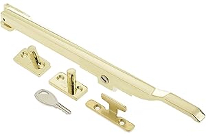 Chivrose Ltd Modern Contemporary Design Lockable Casement Window Stay 10" 250mm (Polished Brass)