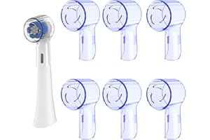 Kisstta 6 sztuk pokrowców na szczoteczki do zębów, kompatybilne z końcówkami Oral B IO, nakładka ochronna do IO, błyszczące białe, delikatne czyszczenie, jasnofioletowe