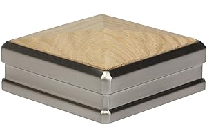 Solution Full Newel Cap rebated to fit a 90mm Newel Post in Oak & Brushed Nickel